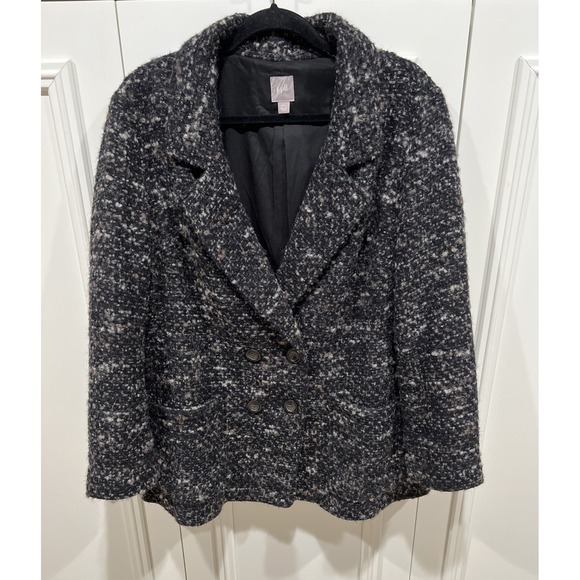 J. Jill Jackets & Blazers - J. Jill Blazer Jacket Wool Alpaca Mohair Blend Tweed Double Breasted Classic